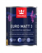Глубокоматовая краска для стен и потолков Tikkurila Euro Matt 3 (Тиккурила Евро Мат 3) купить и заказать в Санкт-Петербурге (СПб)